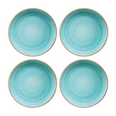 Bonna China Sea Blue dia.6.75"  Round Blue Porcelain Plate (Set of 4)